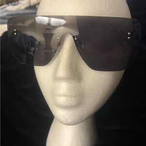 Kurt Geiger Black Rimless Shield Sunglasses